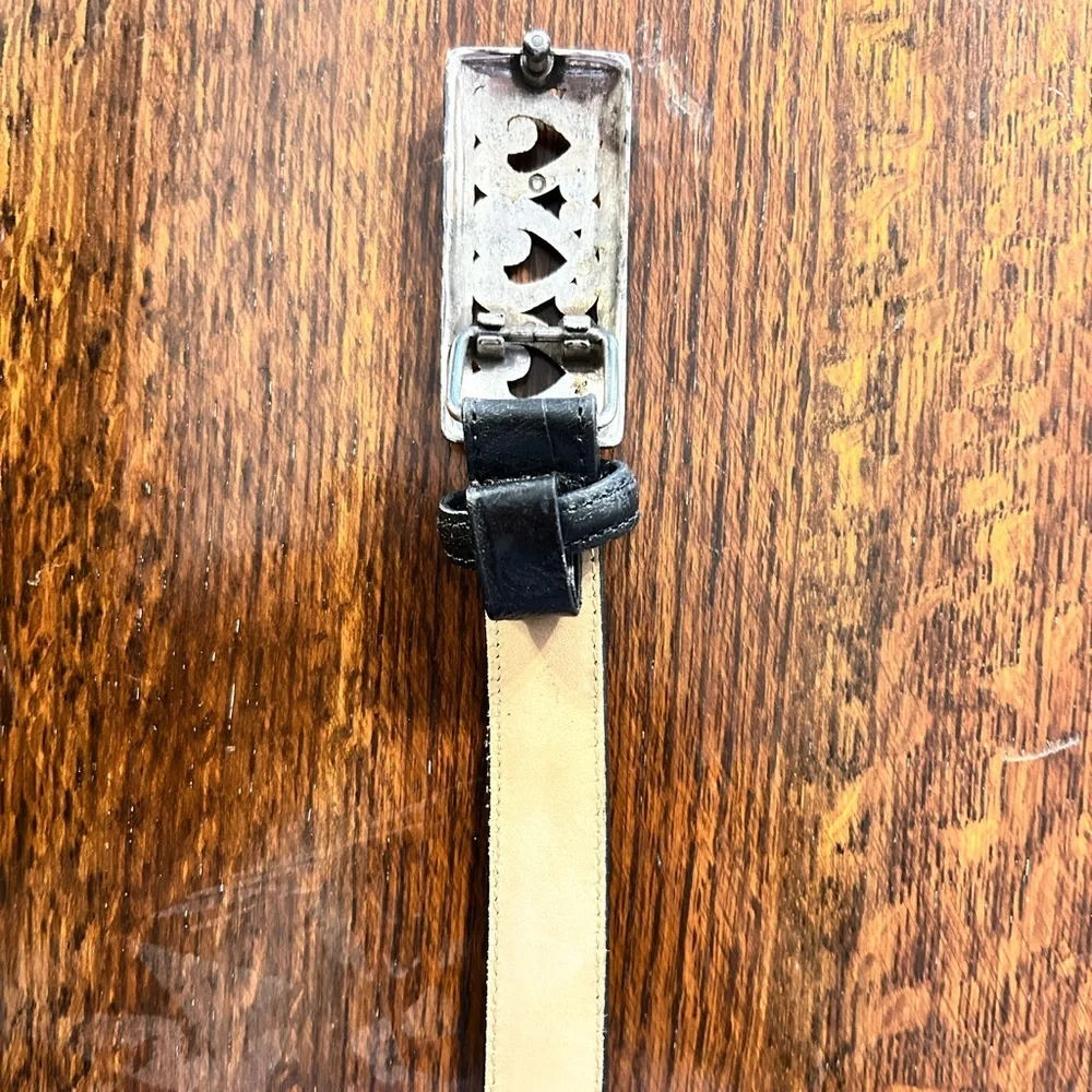Brighton Classics Leather Belt Sz 28 Heart Buckle